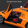 1:24 Lambor Countach LPI800-4 Veneno Toy Car Model Sound Light Pull Back Lift Tail Wing Miniature Vehicles Kids Souvenir Gifts