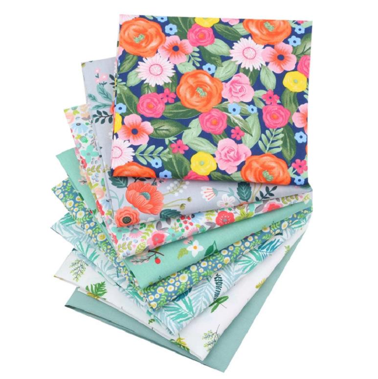 8PCS Cotton Fabric Printed Cloth Sewing Quilting Fabrics for Patchwork Needlework DIY Handmade Material Fabric Cotton