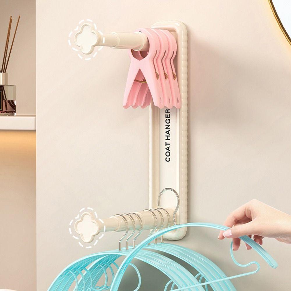 Punch-free Clothes Drying Rack Plastic Balcony Hanging Rack Balcony Hanger Organizer  for Home