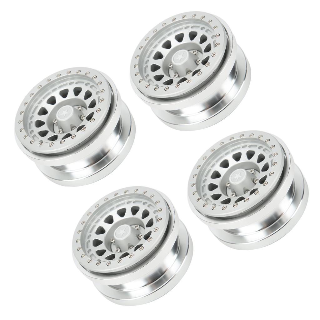 4Pcs 2.9 Inch Wheel Hub 12 Hole Aluminium Alloy Wheel Hub for AXAIL SCX6 16 RC Car Silver