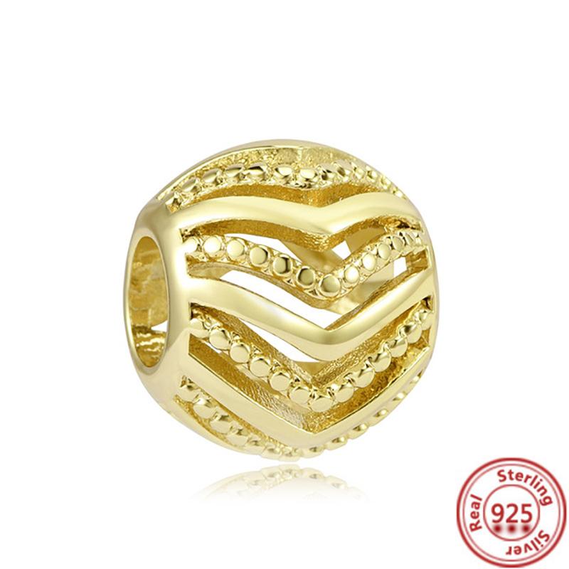 Cobre 925 Corazón de Amor Dorado Trébol de Cuatro Hojas Ángel Sol Árbol Plumas Cuentas DIY Ajuste Pulsera de Abalorios Original Pantaro Zircón Fino