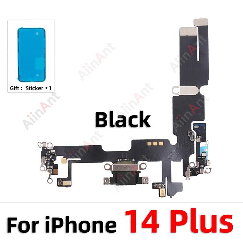 Waterproof Sticker + Flex For iPhone 15 14 Pro Max Plus mini Bottom USB Mic Dock Charger Connector Charging Port Flex Cable