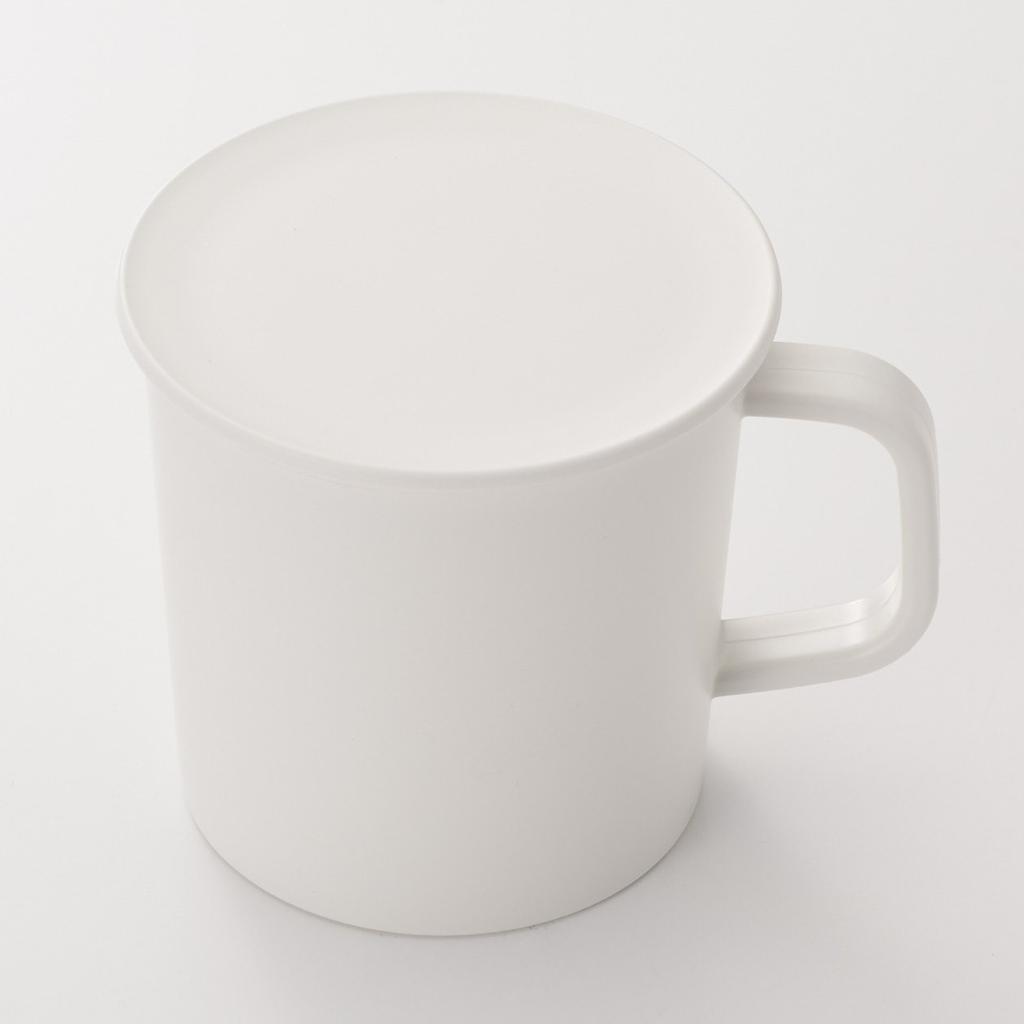 MUJI Polypropylene Mug with Lid 270ml White Diameter 8cm Height 8cm