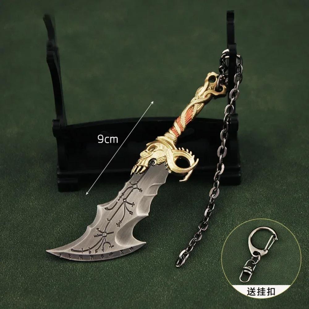 God of War Weapon 9cm Blades of Chaos Runic Kratos Sword Game Periphery Metal Alloy Ornament Collection Desktop Display Gift Toy