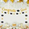 Reusable Glittery Gold Garland Glitter Decor Graduation Hanging Banner  Party Supplies