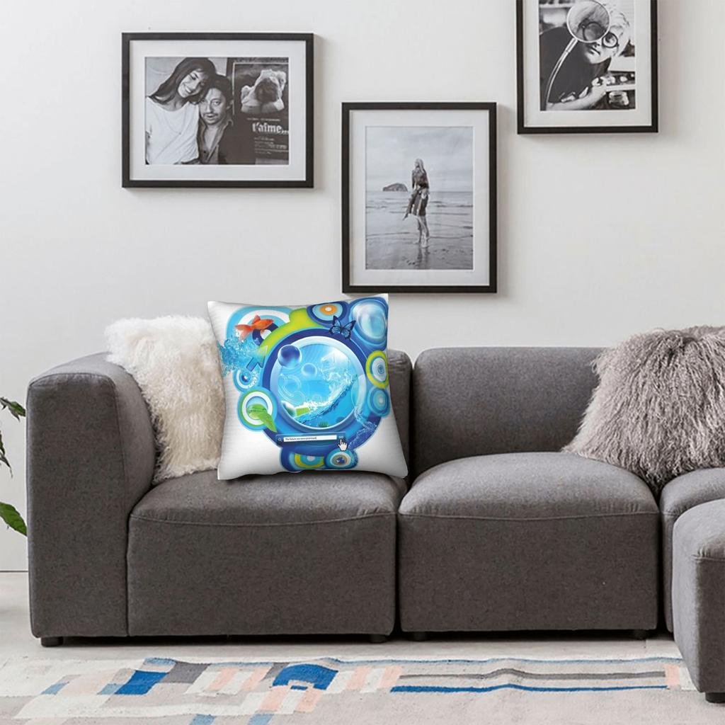 Frutiger Aero Maximalism Square Pillow Case Cushion Covers Vintage Polyester Decorative Pillowcase for Car 45*45cm