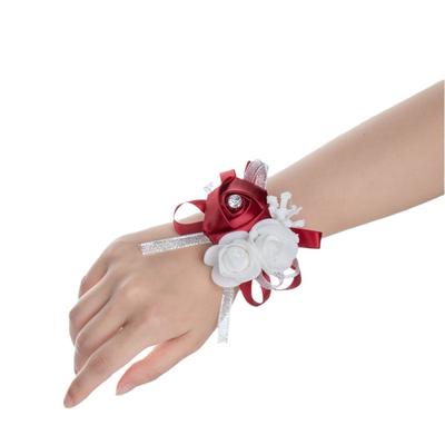Lovegrace Wrist Corsages Bracelet Rose Artificial Flowers On the Wrist Bridesmaids Bracelet Marriage Bridal Hand Flower Wedding