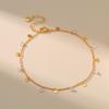 Women 18k Gold Plated Zircon Round Disc Simple Versatile Anklet