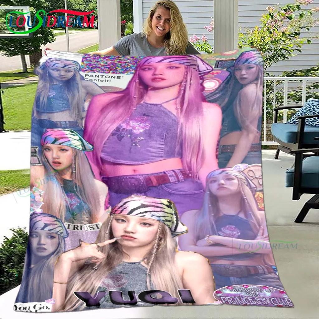 Korean Kpop Girl Group-Yuqi-Soyeon Print Four Seasons Blanket Sofa Cover Travel Bed Plush Blanket Office Break Blanket Gift