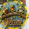 Vintage Metal Tin Sign Three Frogs Pattern Welcome Wall Art Poster Home Decor