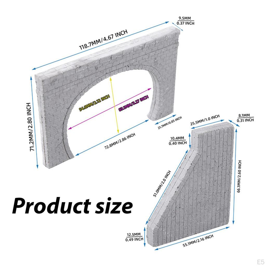 N Scale Railroad Tunnel Model Miniature Scene Gift Simulation Toy Train Layout for Boys Girls Kids