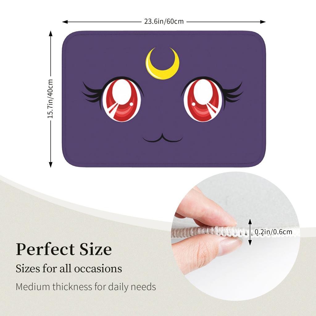 Sailors Moons Cute Cartoon Front Door Floor Entrance Welcome Mats Outdoor Kitchen Doormat Toilet Living Room Carpet Rug Footpad