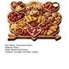 Highland Koe Charcuterieplank Rustieke Serveerplank met Compartimenten Houten Schaal voor Kaas Fruit Snacks Feest