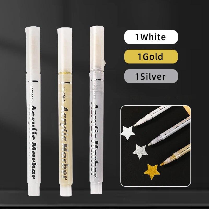 Acheter Stylo marqueur de peinture acrylique blanc, pour laine, pneu Canva,  verre, roche, métal, étanche, Permanent, 0.7mm, 1.0mm, 2.5mm, 1 pièce