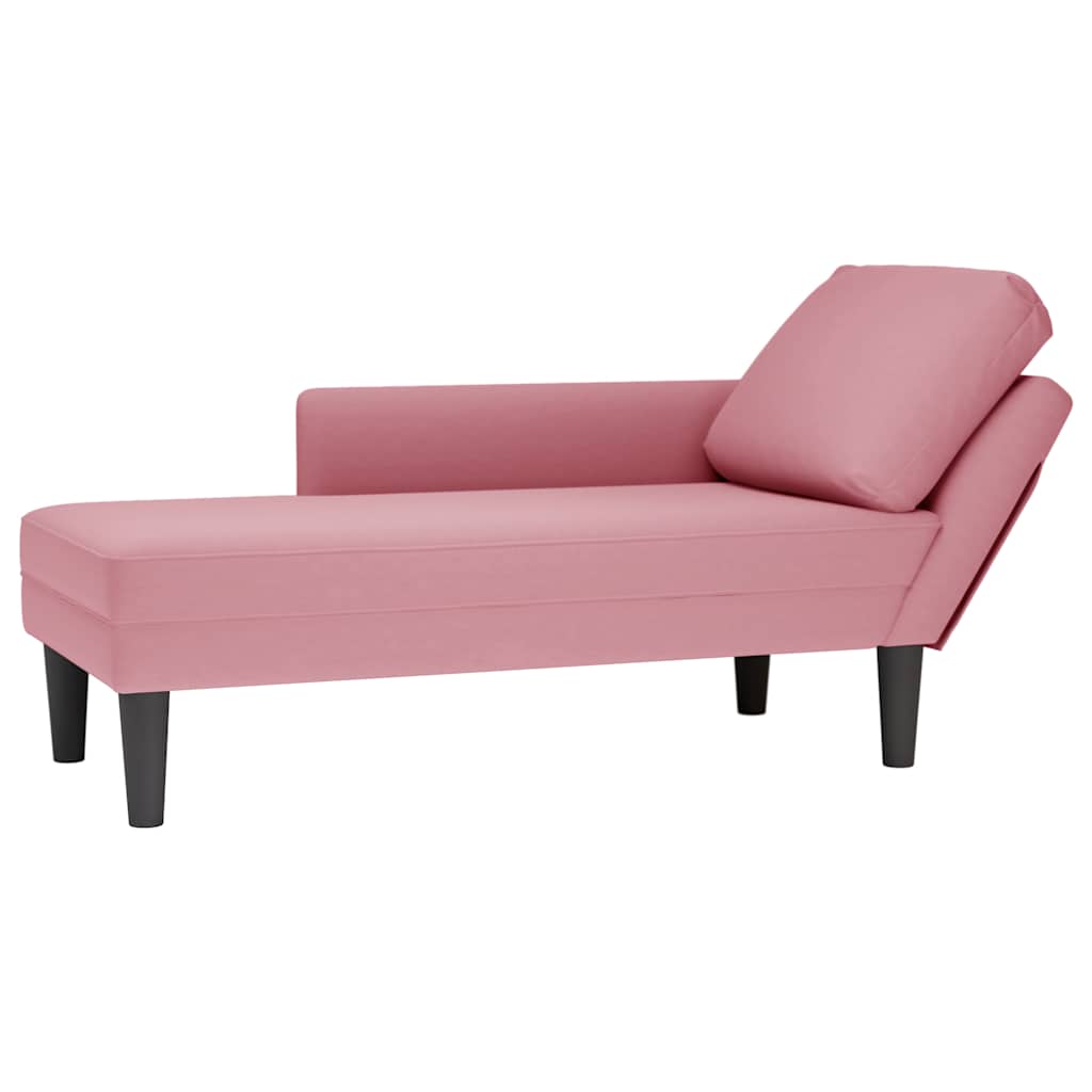 Vidaxl Szezlong Mit Kissen, Rosa, Samtig
