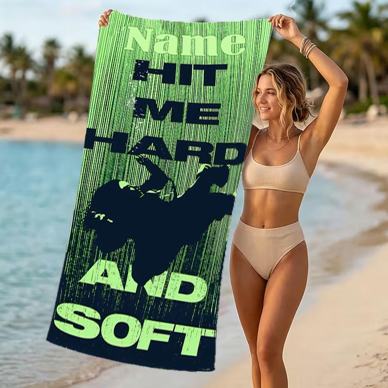 Customizable personalized beach towels Billie Eilish themed designs.Suitable for the beach, yoga, sports;ideal as beach accessories