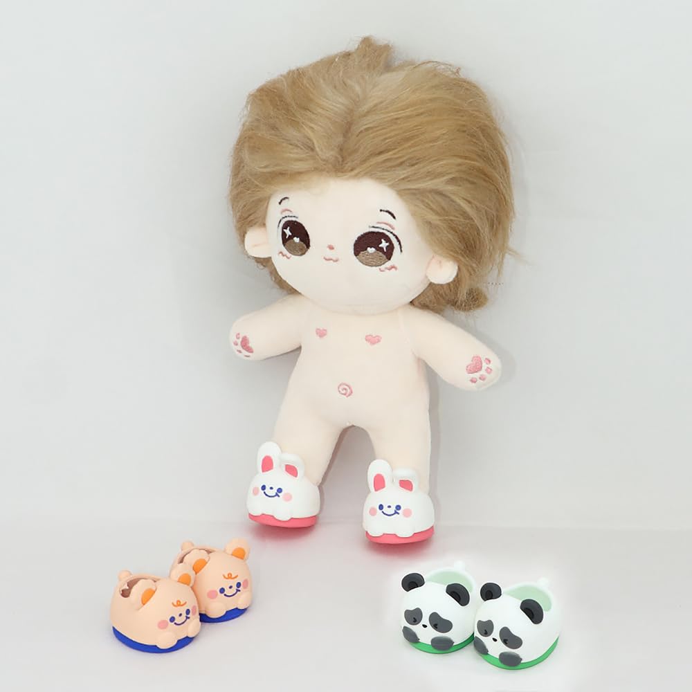 Niannyyhouse 20cm Plüsch Hase Panda Schuhe Baumwollpuppe Schuhe Anziehpuppen Zubehör (A3)