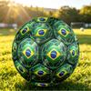 Brasilien Fußball Aufdruck Größe 5 Fußball Ball Verschleißfest Standard Erwachsenen Trainingsfußball Fan Geschenk für Indoor Outdoor Spiel Sport