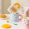 Butter Bear Ceramic Mug with Lid Office Couple Cup Birthday Gift Girl Cute Water Cup Household