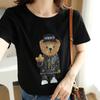 Women's Short-Sleeve Mercerized Cotton T-Shirt, Casual Round Neck, Lightweight Summer Loose Fit Top