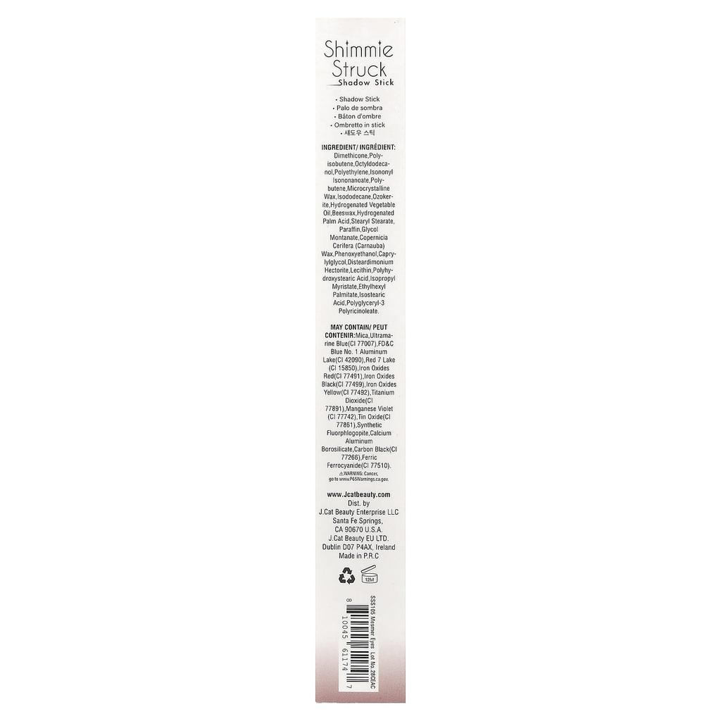 J.Cat Beauty, Shimmie Struk, Shadow Stick, SSS105 Mesmer Eyes, 2g (0.07oz)