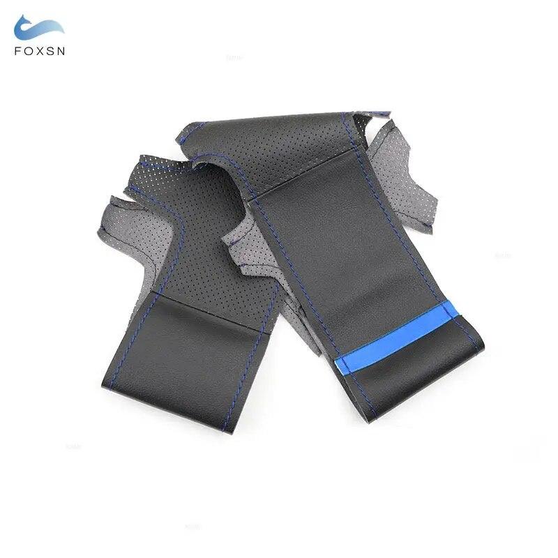 For Honda Fit Jazz City 2009 2010 2011 2012 2013 Insight 2010- 2014 Car Steering Wheel Cover Hand Braid Perforated Leather Trim