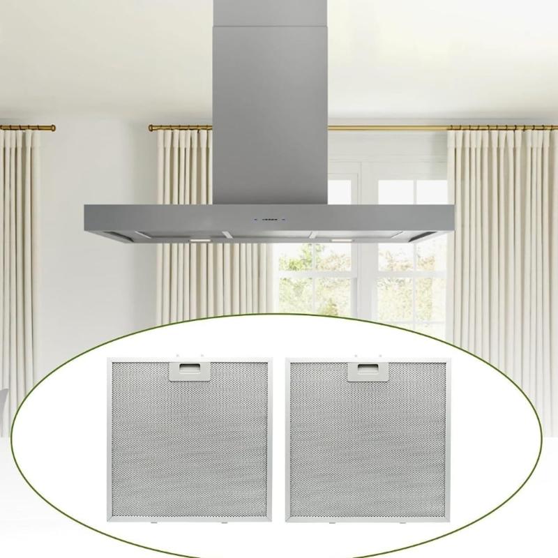 Aluminum Filter Panels, Replacement Set of 2 for MSH1313 Range Hood Models with Metal Frame and Pull Handle Design for Home Maintenance