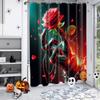 Halloween Bat Print Bathing Curtain Bathroom Shower Curtain With 12 Hooks Bathroom Home Decor And Accessories