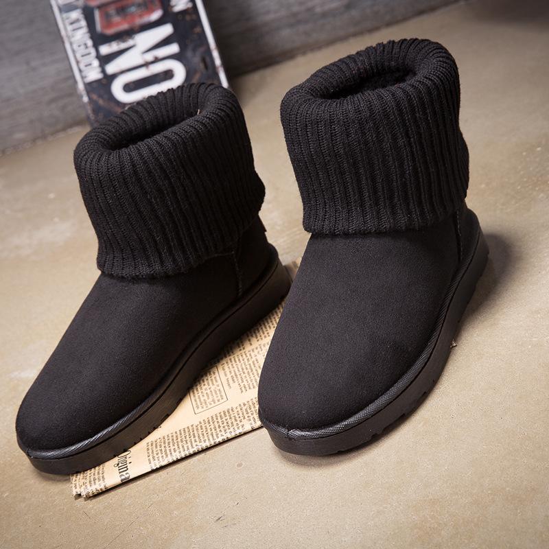 Fashion Classic Quality Winter Women's Shoes Knitting Woolen Edge Woman Snow Boots Female Ankle Boots Warm Cotton Shoes WSH4997