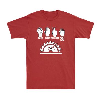 Rock Paper Scissors Table Saw Table Carpenter Novelty Unisex's Short Sleeve T-Shirt