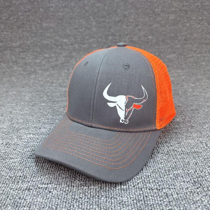 Unisex Printed Bull Mesh Baseball Cap Sun Protection Breathable Adjustable Hat Outdoor