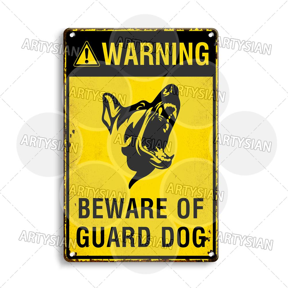 Beware Of Dogs Metal Sign Doberman Rottweiler Beagle Border Collie Dalmatian Bulldog GSD No Dogs Allowed Guide Dogs Welcome