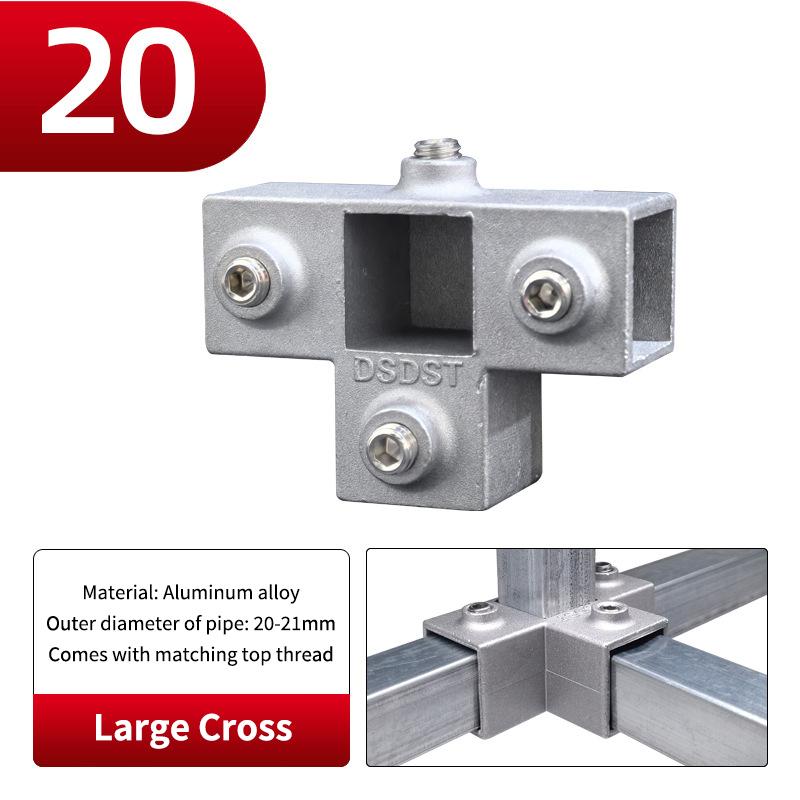 20x20mm Čtvercová trubka Třícestný 25x25mm 30x30mm Hliníková slitina Koleno Spojka Příslušenství Pevný spoj trubky