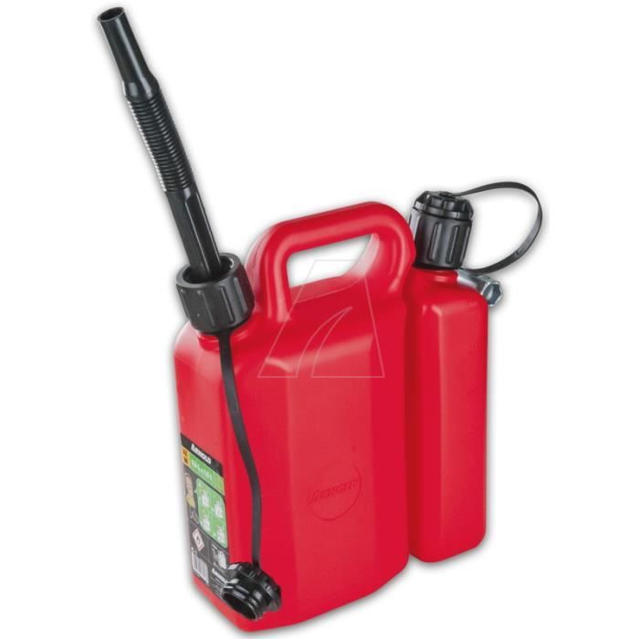 Jerrican Double - Ital - 3,5 L Carburant - 1,5 L Huile De Chaîne - Goulotte Souple Et Rigide