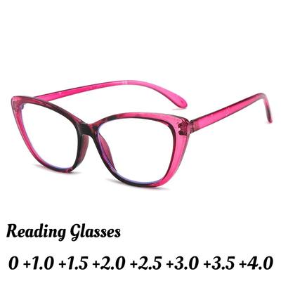 Neutral New Fashion Personalized Anti-blue Light Presbyopia Glasses Women's Cat-eye Large Frame High-definition Reading Glasses