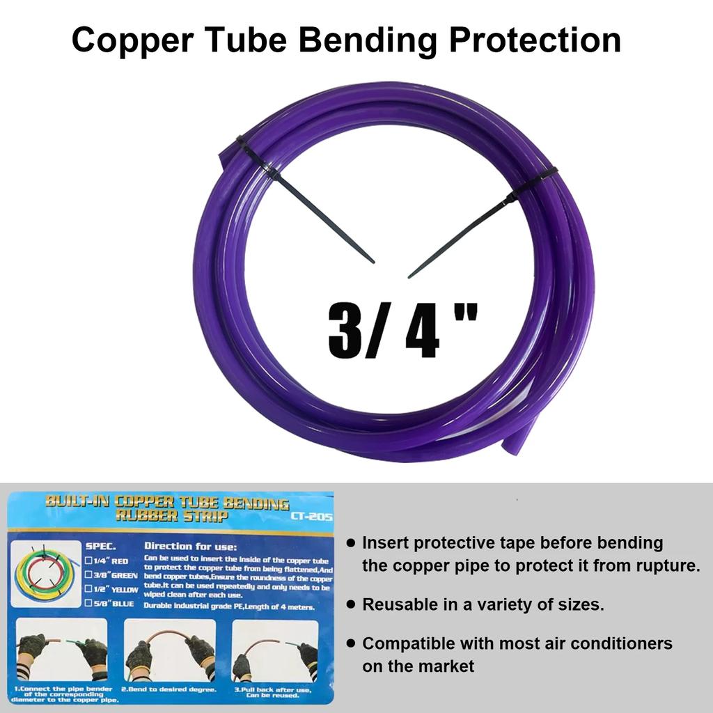 CT-205 3/4" Air Conditioning Copper Pipe Protector 4M PE Plastic Anti-Deformation Protection Copper Pipe Non-Deformation