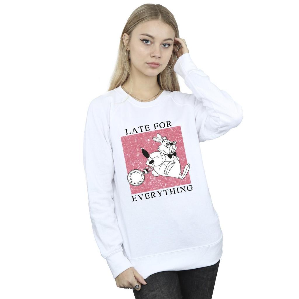 Disney Womens/Ladies Alice In Wonderland White Rabbit Sweatshirt