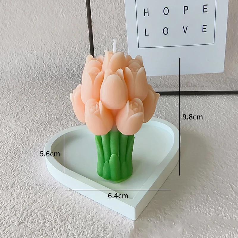 

Korean Bud Scented Hand Bouquet Flower Aromatherapy Candles Tulip Flower Bouquet Candles Handmade Wedding Companion Gift