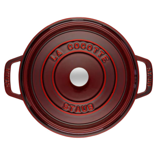 Staub Pico Cocotte Round, Grenadine Red, 22cm, Double-Handled Enamel Pot, Induction Compatible [Official Japanese Product] La Cocotte Round 40509-355