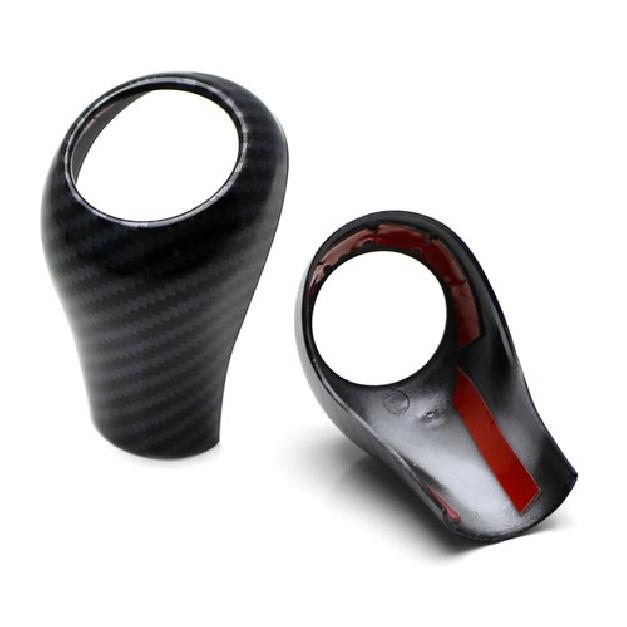 Glänzend Schwarz Kohlefaser Schaltknauf Abdeckung Schale Für Mercedes C E GLK GL G Klasse