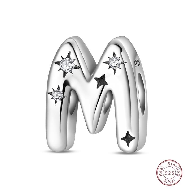 New Copper 26 Alphabet A-Z Charms Star Letter Beads Suitable For Diy Bracelet Women Jewelry Making