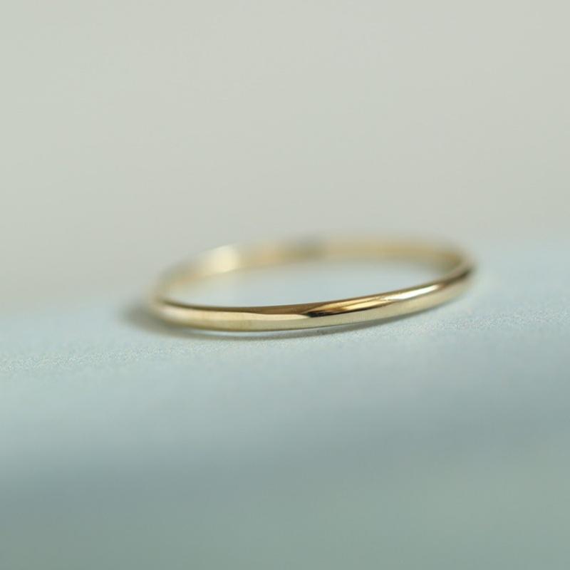 925 Sterling Silver Plated 14K Gold Minimalist Thin Ring for Women Korean Fashionable Stacked Ring 4&Silver