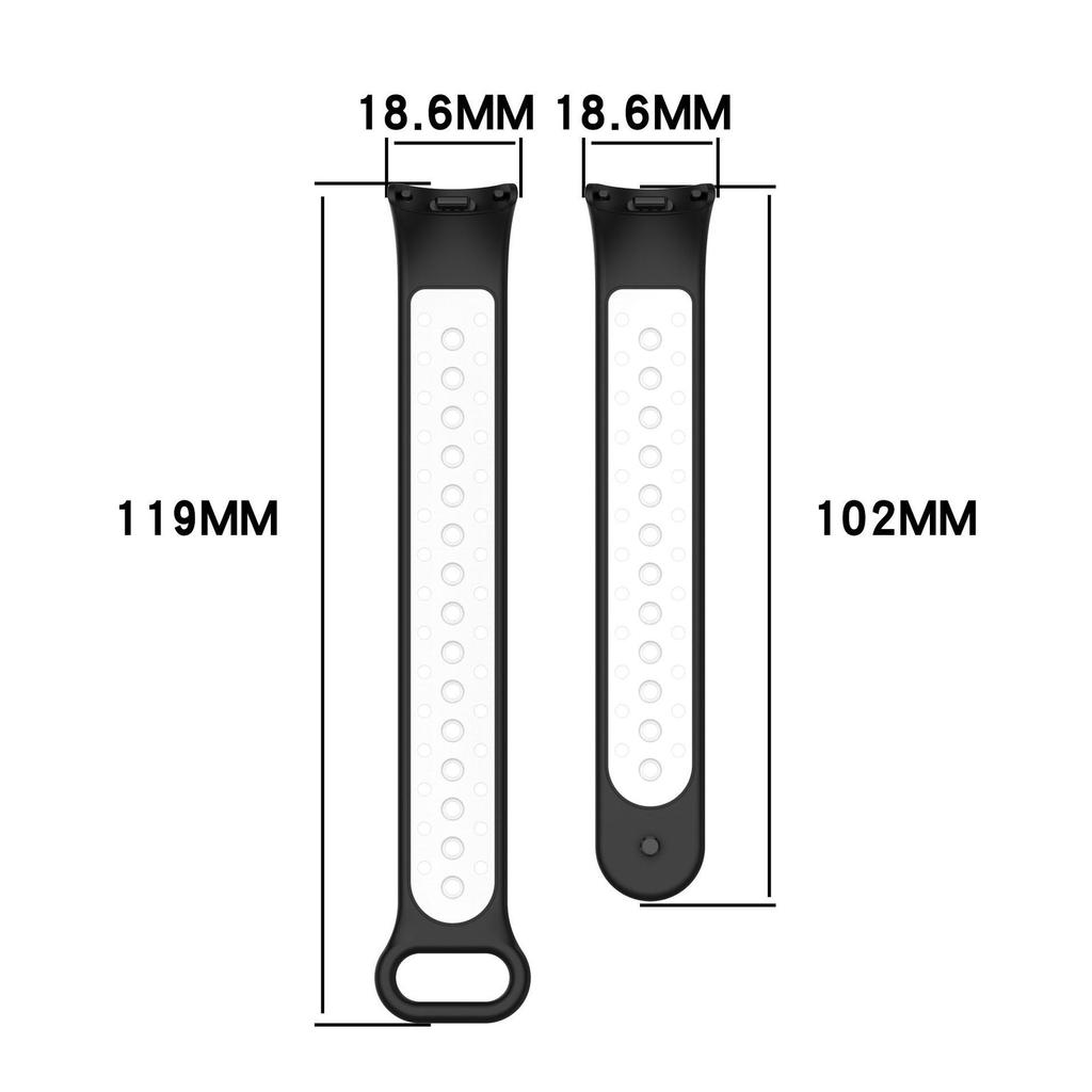 Two-Color Breathable Sports Strap for Xiaomi Mi Band 8/9 - Quick Release Bracelet