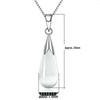 Korean Style S925 Sterling Silver Cat's Eye Water Drop Pendant Necklace for Women