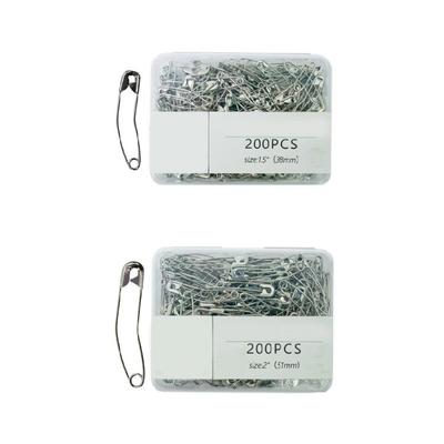 200 spilli di sicurezza curvi con custodia, 38 mm o 51 mm, spilli da imbastitura curvi, resistenti alla ruggine, per quilting, cucito e lavori artistici.