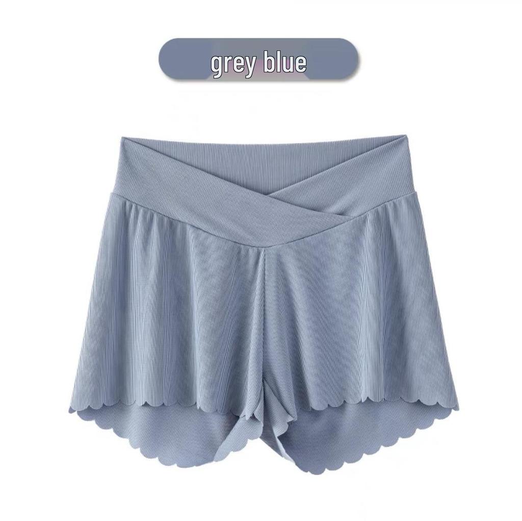 Maternity Ice Silk Leggings: Summer Anti-Exposure Belly Support Shorts