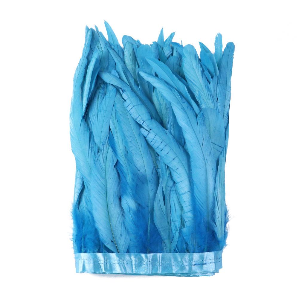 

2M Cock Tail Feather Cloth Edge Decoration 25-30Cm 10-12 Inch Chicken Feather Ribbon Wedding Party Decoration Dress