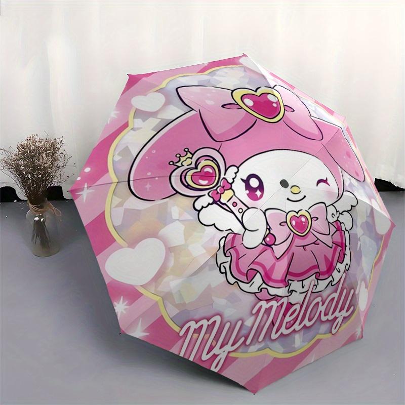 1pc Magic My Melody Automatic Opening and Closing Umbrella - Lightweight 3-Fold Design, Suitable for Fans, Travel, Daily Use - Official Product, Inter