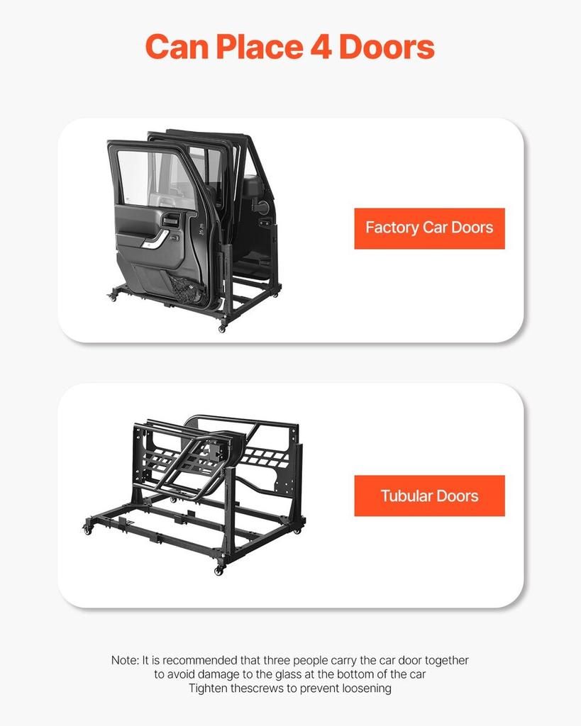 4 Doors Jeep Door Storage Cart for Jeep Wrangler JK JKU JL Gladiator