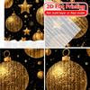 Set Of 2 Flat Printing Golden Festivities Popular Creative Curtains Durable Polyester Fabric Decorations Perfect Made